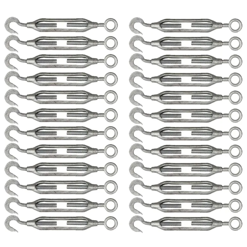 LIFIT 8 mm Eye to Hook Commercial Mild Steel Galvanized Turnbuckle (Pack of - 24)