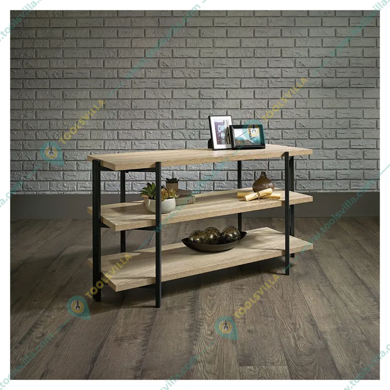 Awni 24 x 44 x 18 Inch 3 Tier Wooden Shelves Boltless Rack For Multipurpose Uses