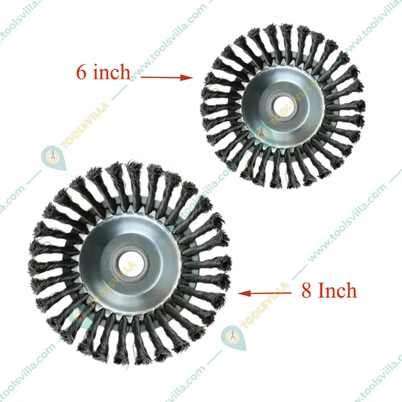 GRAMSTRONG Premium Quality 6 inch & 8 inch Twisted Wire Trimmer Attachment Combo for Petrol Brush Cutter