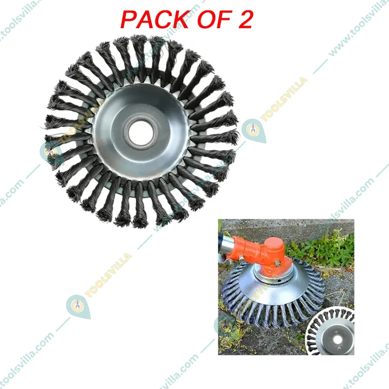 Heavy Duty 6 Inch (15 cm) Twisted Wire Trimmer Attachment for All Types of Petrol Brush Cutter(Quantity-2 Pieces)