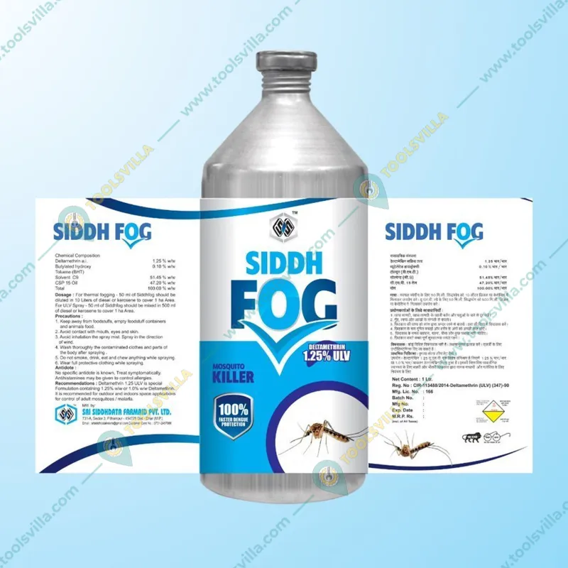 SIDDH 1 litre Bottle FOG Deltamethrin 1.25% Ulv Mosquito Killer Chemical for Thermal Fogger