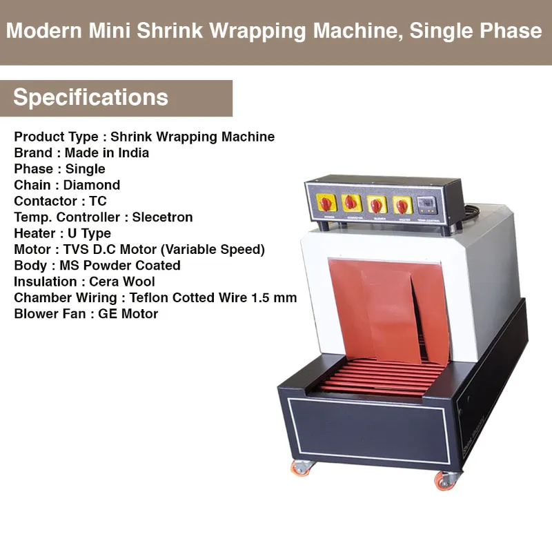Commercial Modern Mini Shrink Wrapping Machine, Single Phase