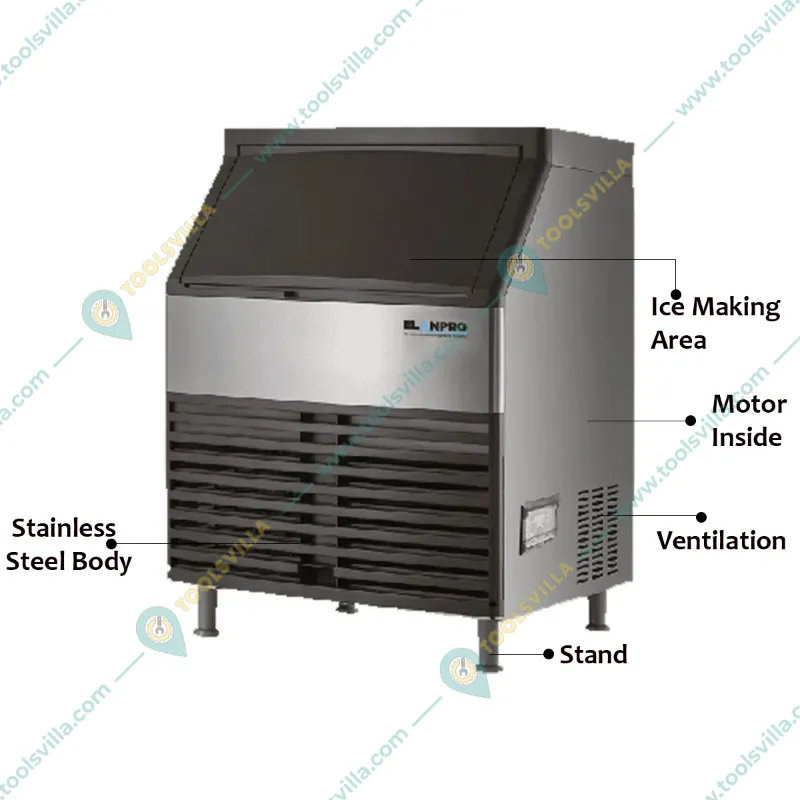 Elanpro EIM 101 Under Counter Ice Machine with Inbuilt Bin 