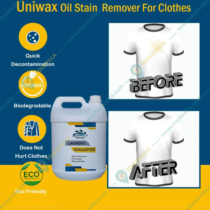 Uniwax 5 L Laundry Emulsifier / Detergent Booster Oil & Grease Stain Remover