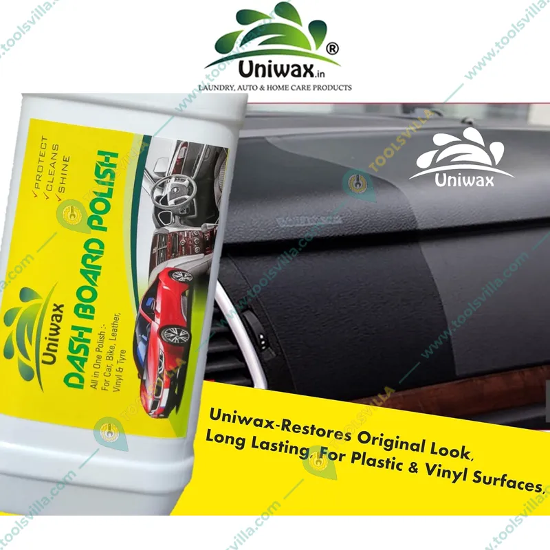 Uniwax 1L Dashboard Polish, Restores Original Look for Car, Bike, Leather, Plastic & Vinyl Surfaces