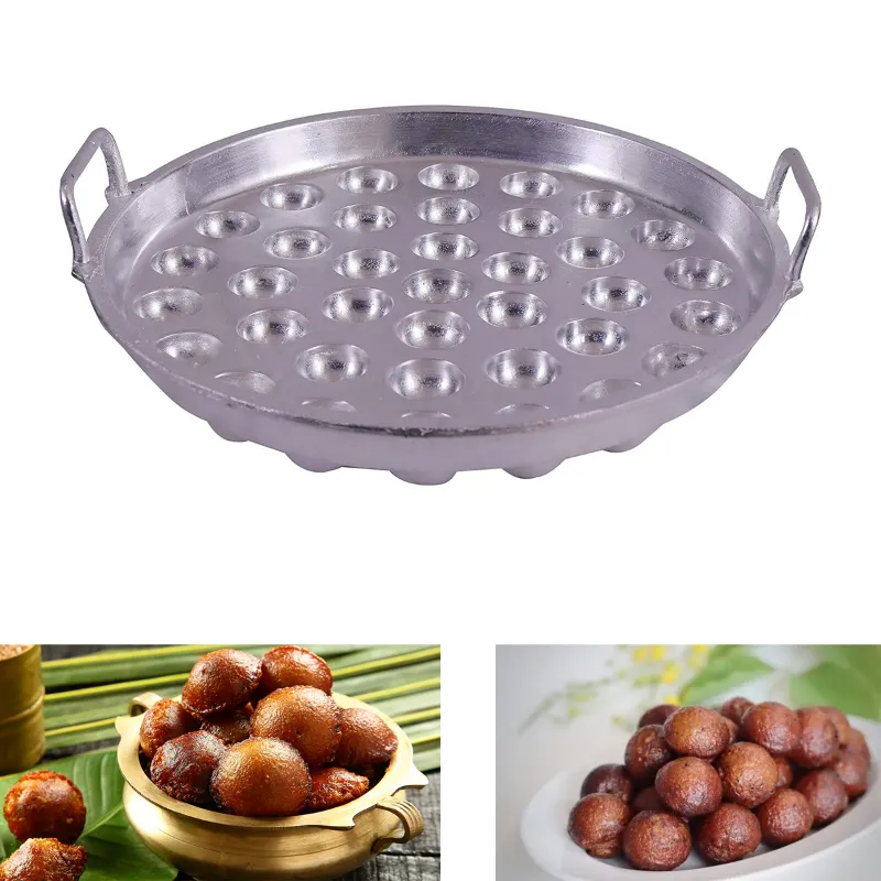 Malabar Aluminium Unniyappam Big Size kadai with handle (Chatti,Appam,Panniyaram,Paniyarrakal,guntapongadalu/appam)37 Pit