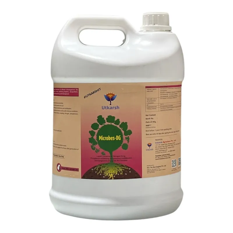 Utkarsh Microbes-DG (Combination of Beneficial Fungus) Bio Fertilizer for Natural NPK, Reduce pH, EC in Soil | 5 liter(Pack-1 x 5 liter)
