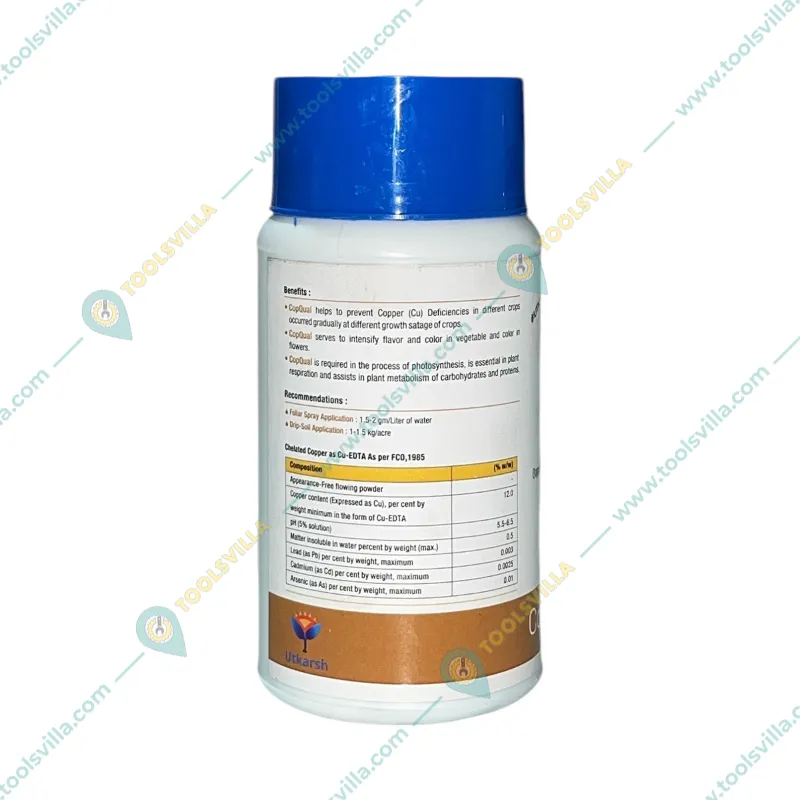 Utkarsh CopQual (Copper - Cu 12% EDTA Chelated, 100 % Water Soluble Foliar Spray Fertilizer) | 250 gm