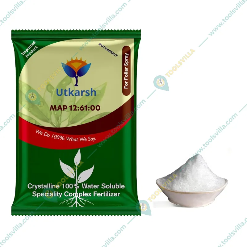 Utkarsh MAP (12:61:00) (Mono Ammonium Phosphate- (NH4)H2PO4 Crystalline 100% Water Soluble Complex Fertilizer) | 900 gm(Pack-1 x 900 gm)