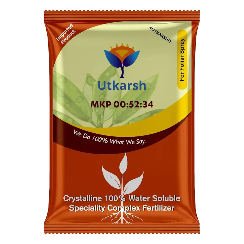 Utkarsh MKP (00:52:34) (Mono Potassium Phosphate- KH2PO4, 100% Water Soluble Complex Fertilizer, Foliar Spray) | 900 gm(Pack-1 x 900 gm)