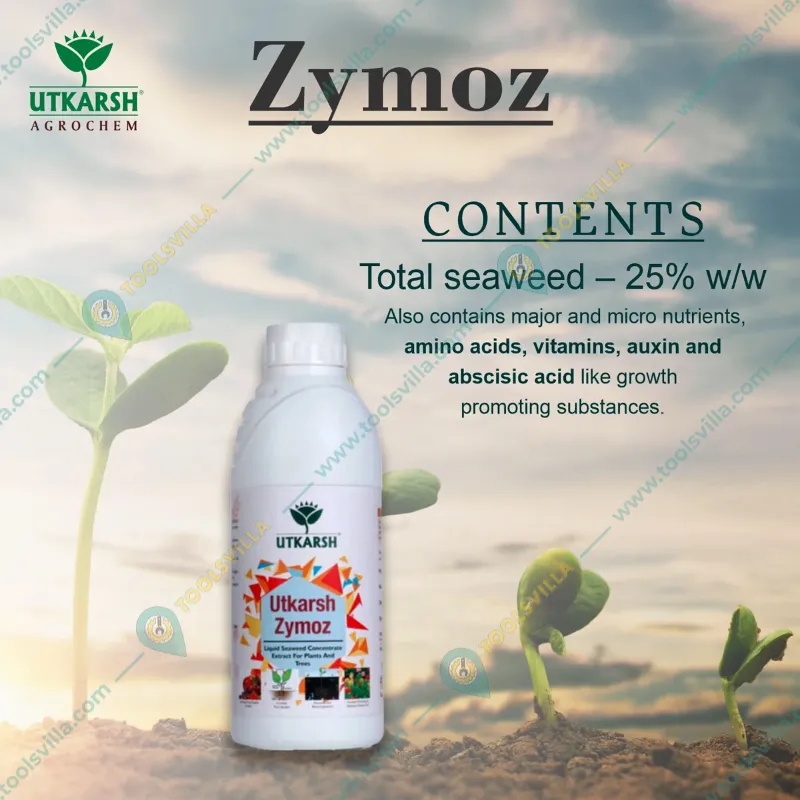 Utkarsh Zymoz (Liquid Seaweed Concentrate Extract For Plants And Trees) | Biostimulant | 1 liter(Pack-1 x 1 liter)