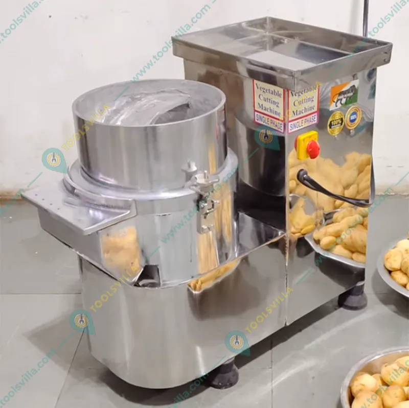  2 HP Motor Operated Stainless Steel Body Vegetable Cutter Machine with 7 Types of Cutting Blades