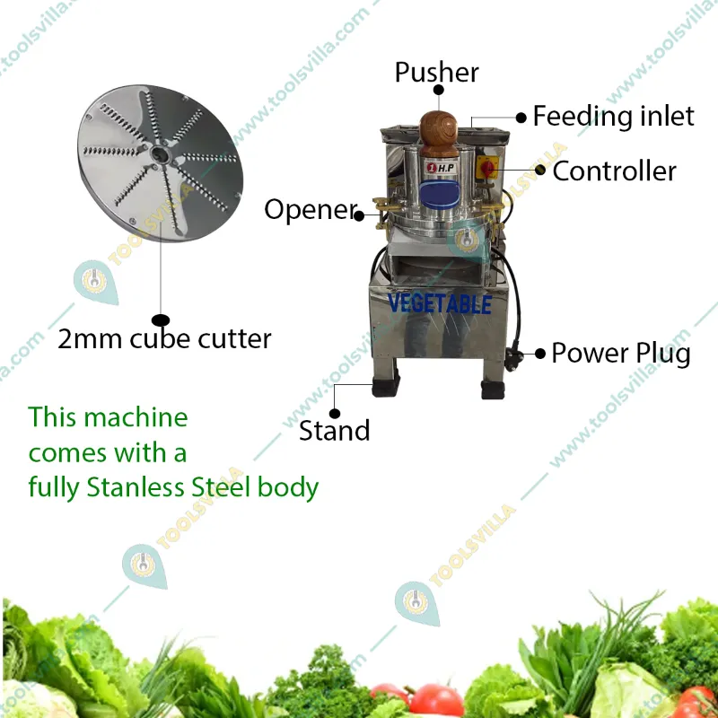 Heavy Duty Stainless Steel 1 HP Motor Operated Vegetable Grating Machine with 2mm Grater Blade for Commercial Usage