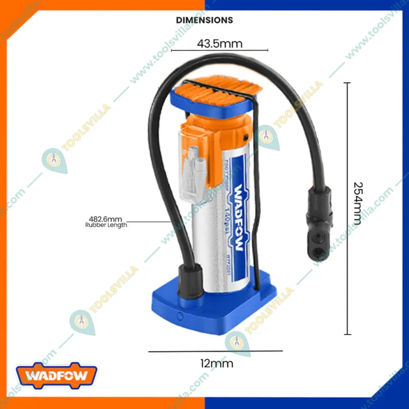 Wadfow 140 Psi Max. Pressure Foot Pump (WPP2501)