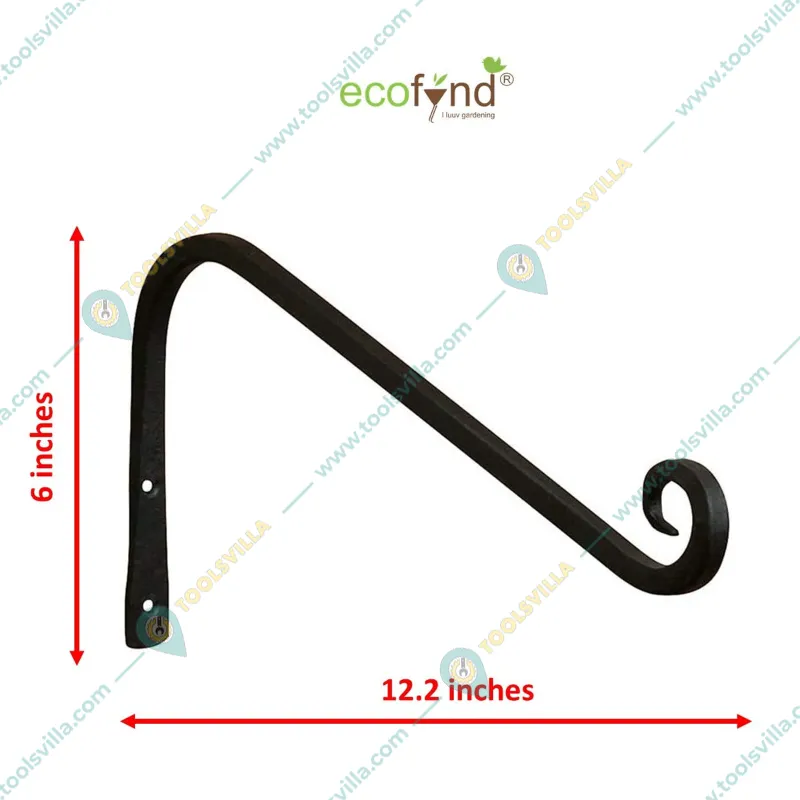 Ecofynd 12 inches Wall Hook Hanging Plant Bracket, Straight Plant Hanger for Bird Feeders, Planters, Lanterns (Set of 3)