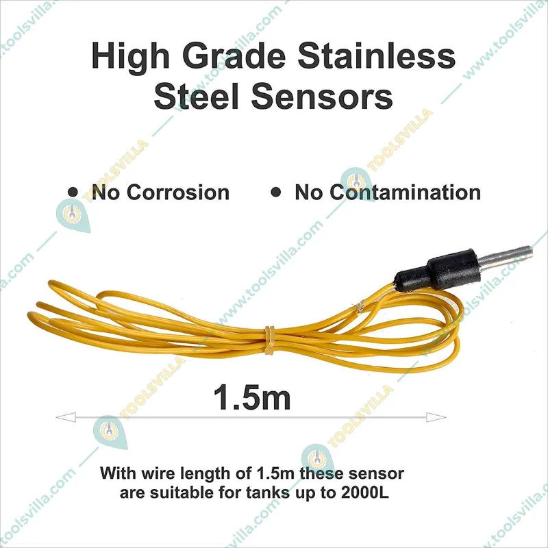 Imagine Technologies Water Level Indicator with Alarm on Tank Full with 7 SS Sensors (White, IT76WLI)-1 Year Warranty