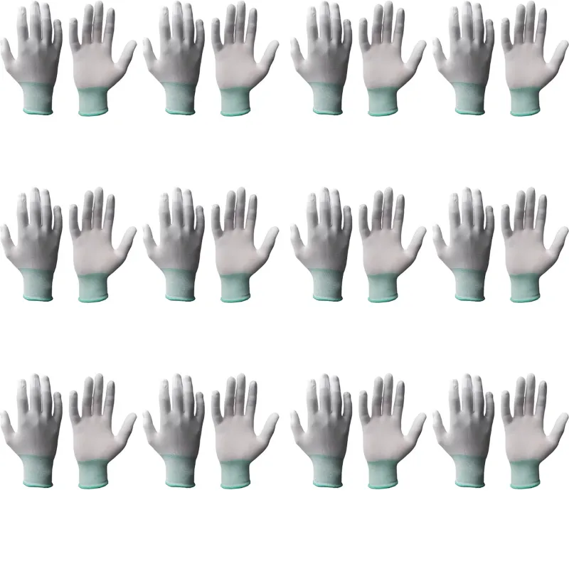 Delight Pack of 12 MPUT14-W White PU Top Gloves(Size-Small)