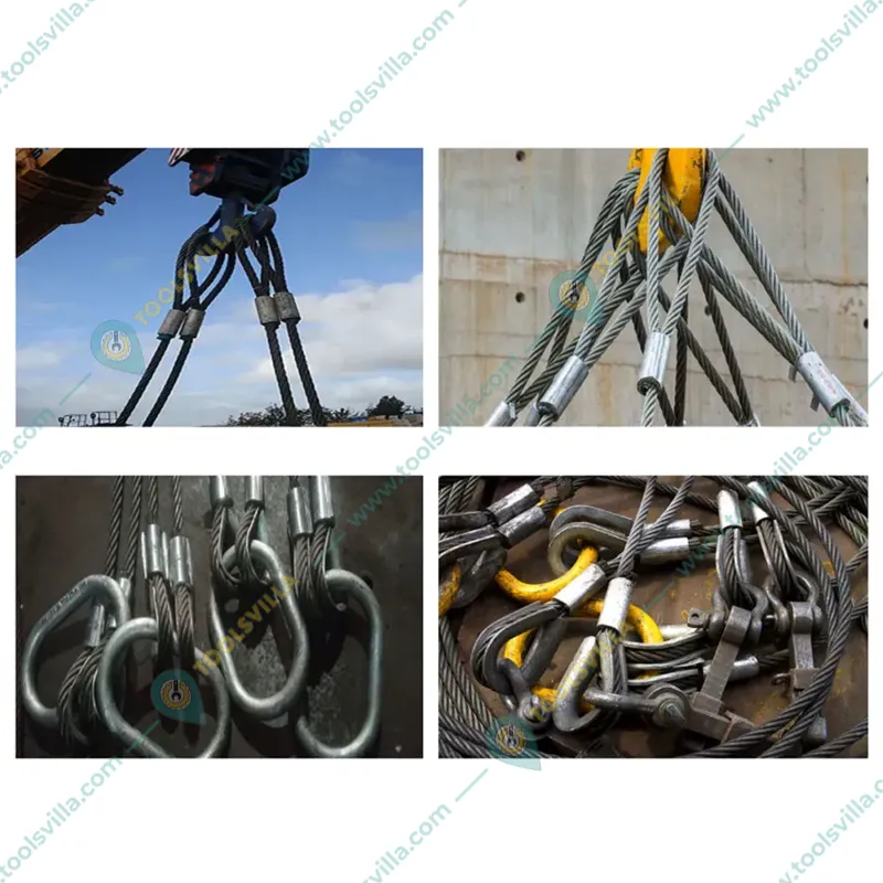 National 8 mm 3 Meter Long Wire Rope Sling For Lifting