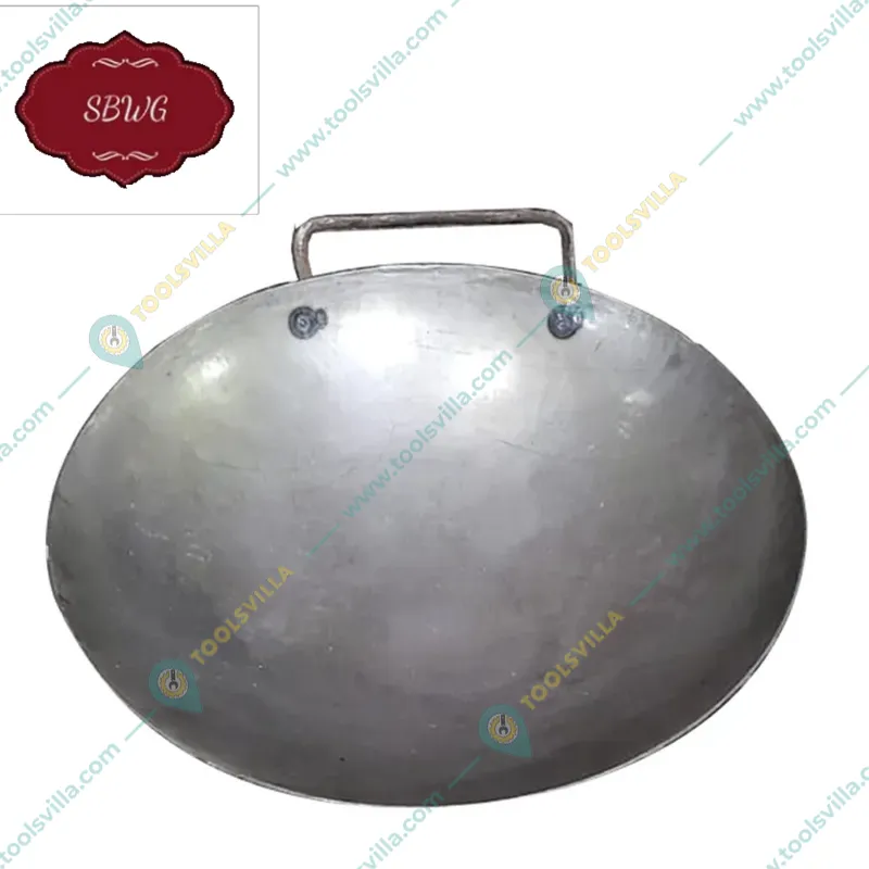 SBWG Commercial 17 Inch Round Iron Wok Kadai For Hotel/Food Stall Usages