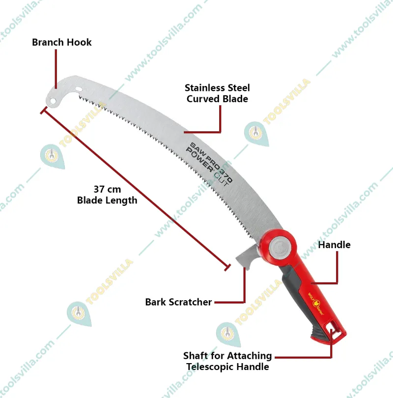 Wolf Garten Multi-star Power Cut Pro 370 Pruning Saw with Telescopic Handle ZM-V4