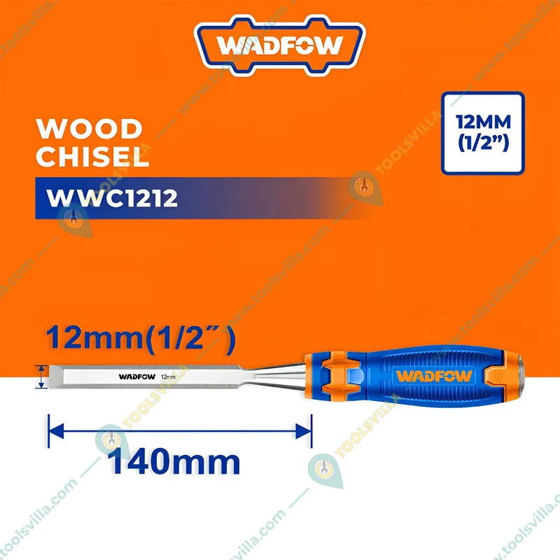 Wadfow Hand Tools Combo of Wood Chisel (WWC1212) with Carbon Steel Ball Pein Hammer (WHM5324)