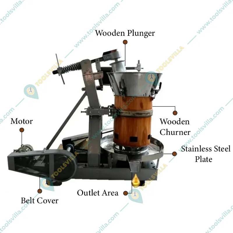 Commercial 25-30 Kg Wooden Cold Press Oil Expeller Machine with 5HP Motor