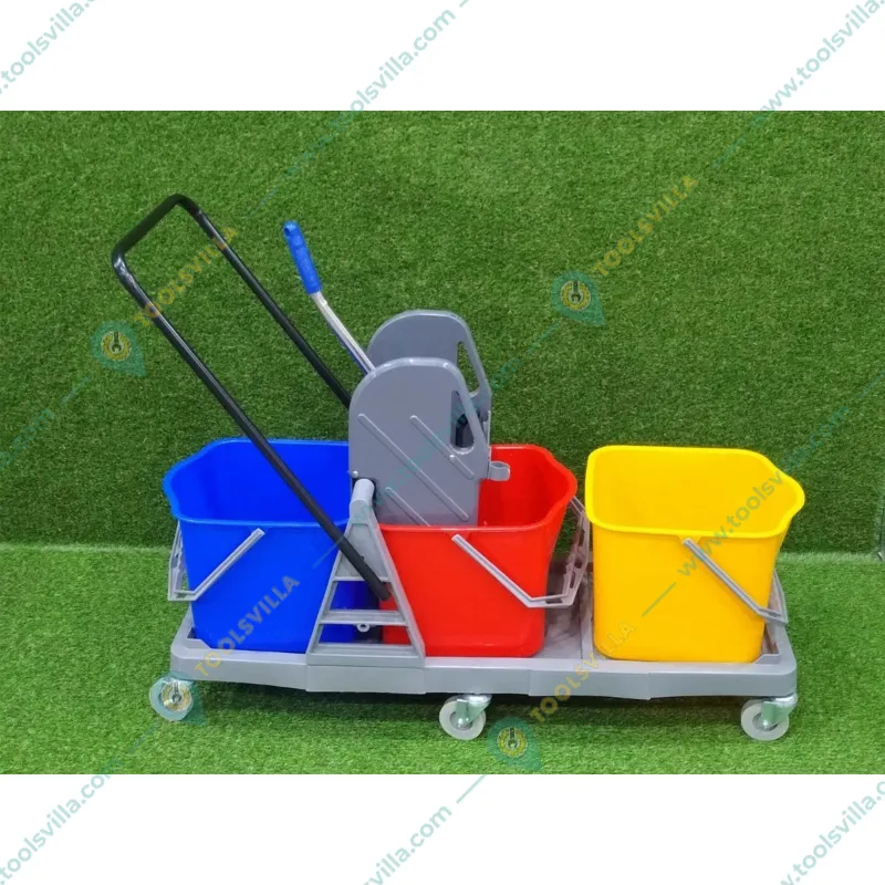 GPM 60 Liters Triple Bucket Mop Wringer Trolley