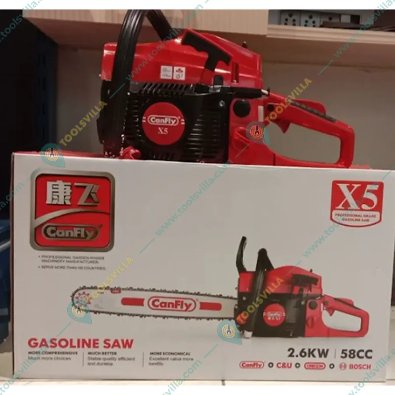 Canfly X5, 58-cc, Petrol Chainsaw with 18 inch Guide Bar | Ideal for Cutting Tree, Logging Woods, and Gardening