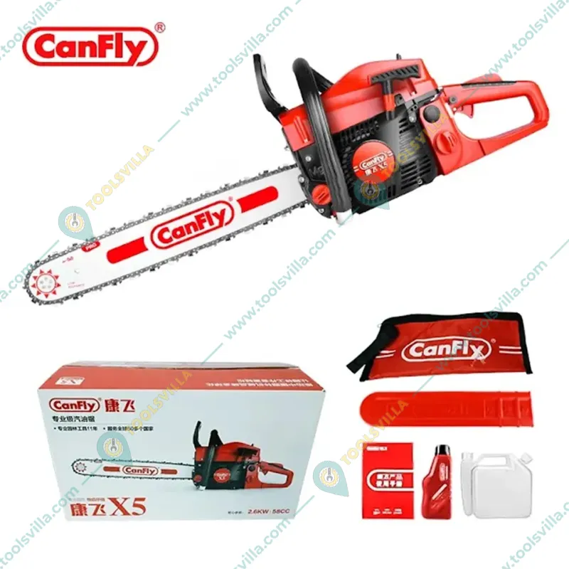 Canfly X5, 58-cc, Petrol Chainsaw with 18 inch Guide Bar | Ideal for Cutting Tree, Logging Woods, and Gardening