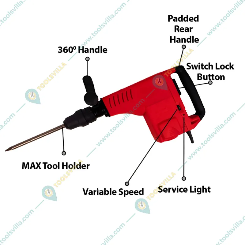 Xtra Power 11 Kg Demolition Hammer, 1500 W and 900-1890 BPM Impact Rate (XPT 439)