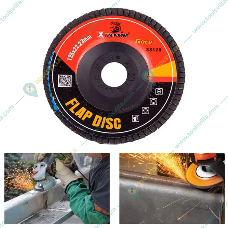 Xtra Power Gold 5 inch Flap Disc for Grinding, Sanding and Finishing(Grit-60,Pack-5 pcs)