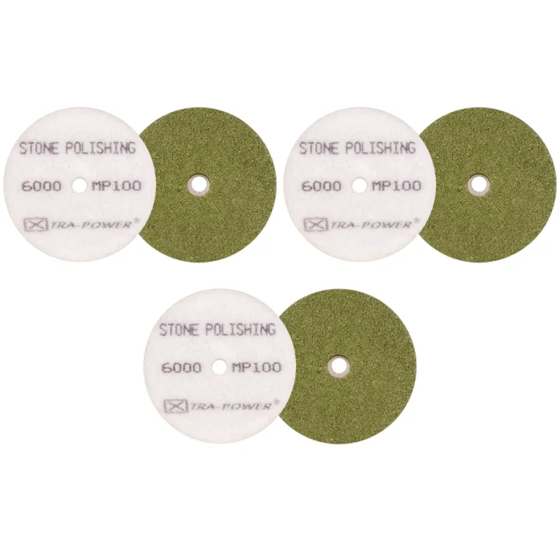 Xtra Power 100 mm 500 Grit Non-Woven Pad With Velcro For Mirror Polish - Pack of 3