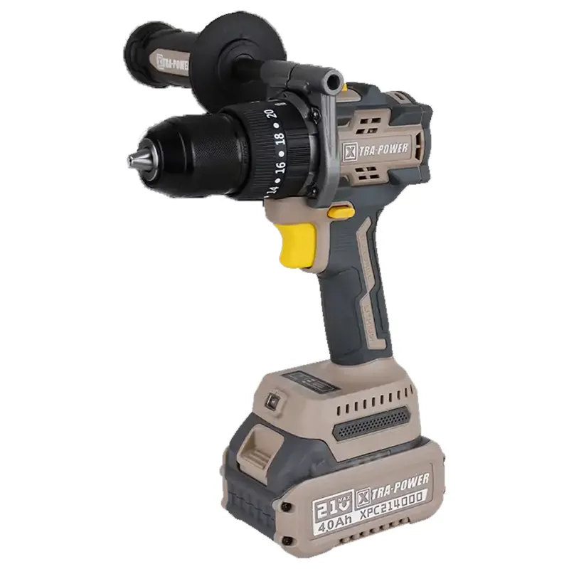 Xtra Power 13mm 21V Cordless Brushless Impact Drill With Battery & Charger, 0-500/0-1800 RPM (XPC-ID-02)