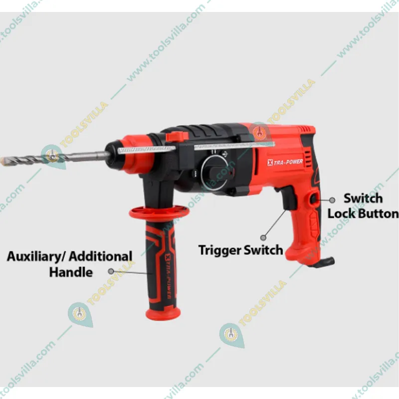 Xtra Power 20mm 500 Watt Rotary Hammer With Drill Bits & Accessories, 0-850 RPM (XPT 508) 