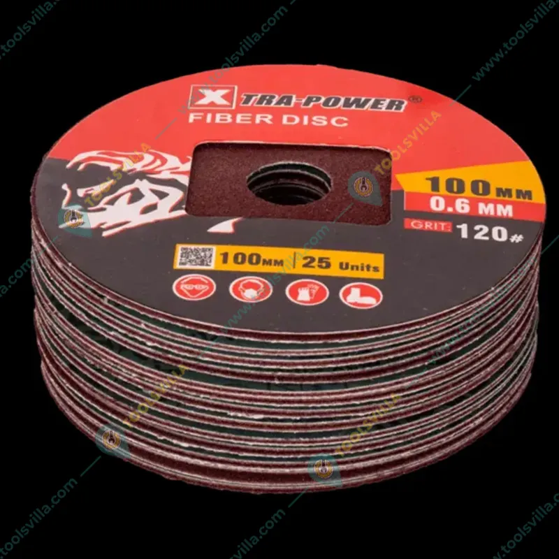 Xtra Power 4 inch (0.6 mm) Fiber Disc for Grinding and Finishing Metal(Grit-24,Pack-5 Pcs)