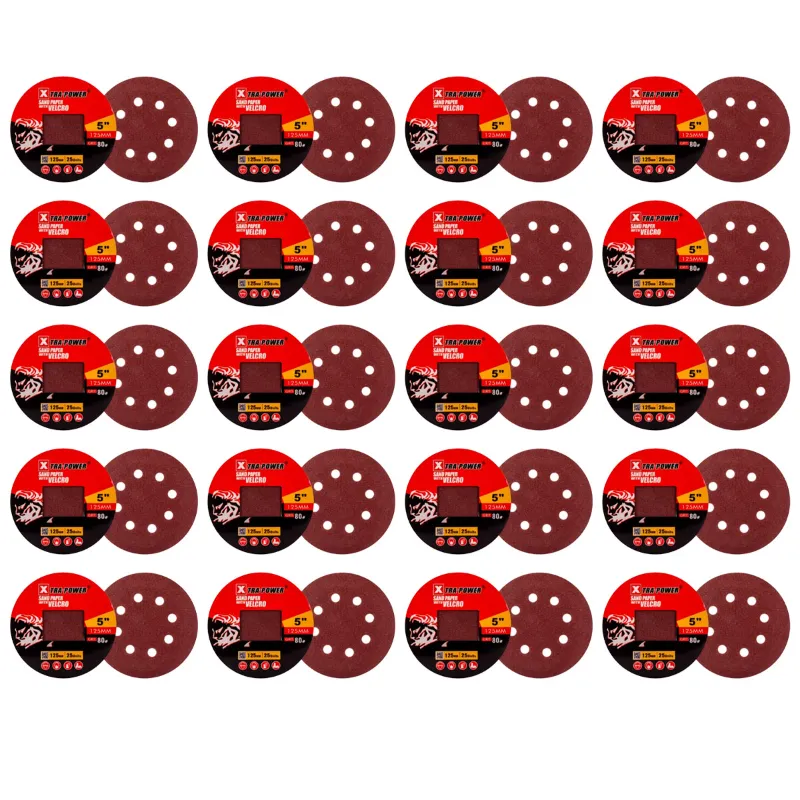 Xtra Power 5 inch (125 mm) Sand Paper With Velcro for Efficient Grinding(Grit-60,Pack-20 Pcs)