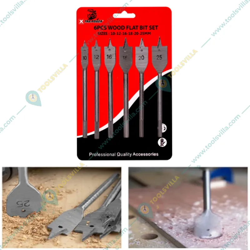 Xtra Power 6 Pcs 10, 12, 16, 18, 20, 25 mm Flat Wood Bit Set - Pack Of 2