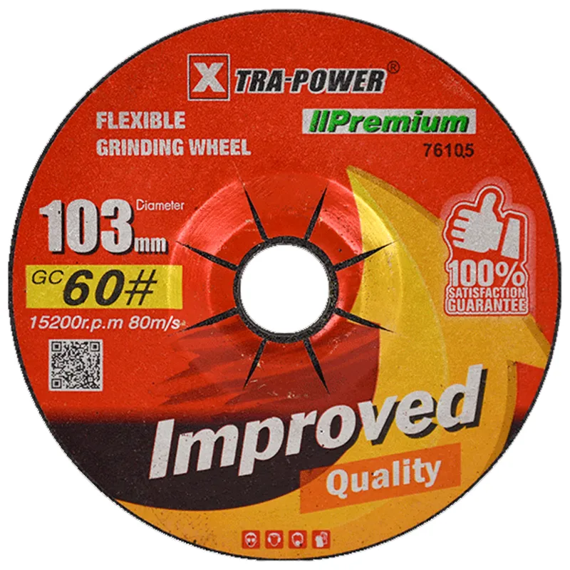 Xtra Power 100mm(4") Flexible GC Grinding Wheel For Grinding, Polishing & Deburring On Metal, Glass & Stone - Pack Of 5