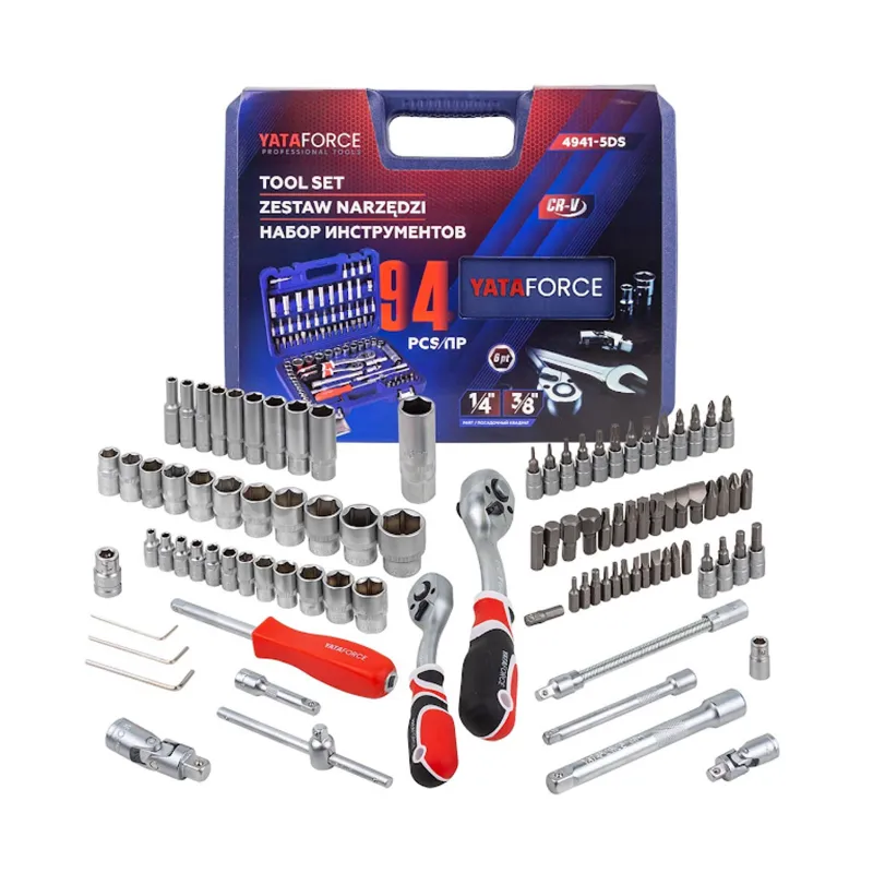 YATAFORCE 94-Piece Mechanic Tool Kit – Metric, 1/4" & 3/8" Drive (YF-4941-5DS)