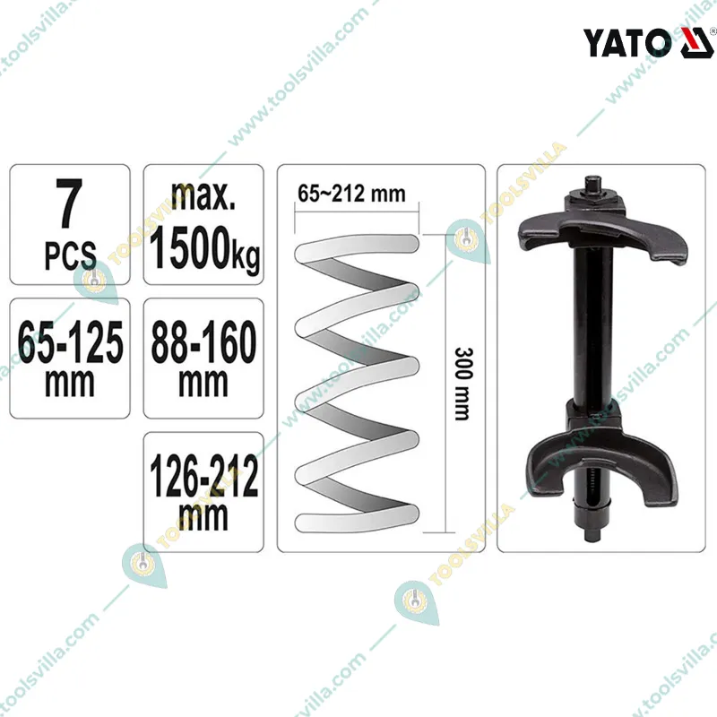 Yato 7 pcs Interchange Fork Spring Compressor Removal Tool (YT-2536)