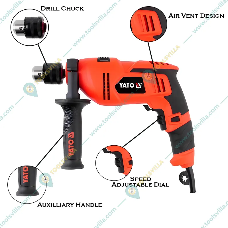 YATO 13 mm 710 W Impact Drill Machine, 2300 RPM (YT-82033)