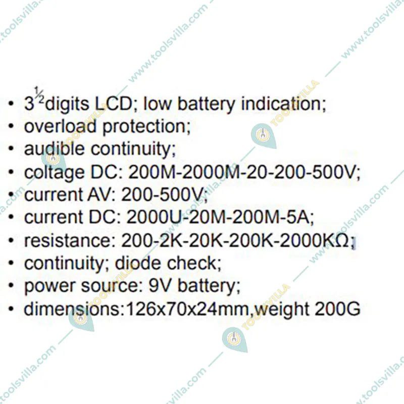 Yato DC and AC Universal Digital Multimeter (YT-73080)