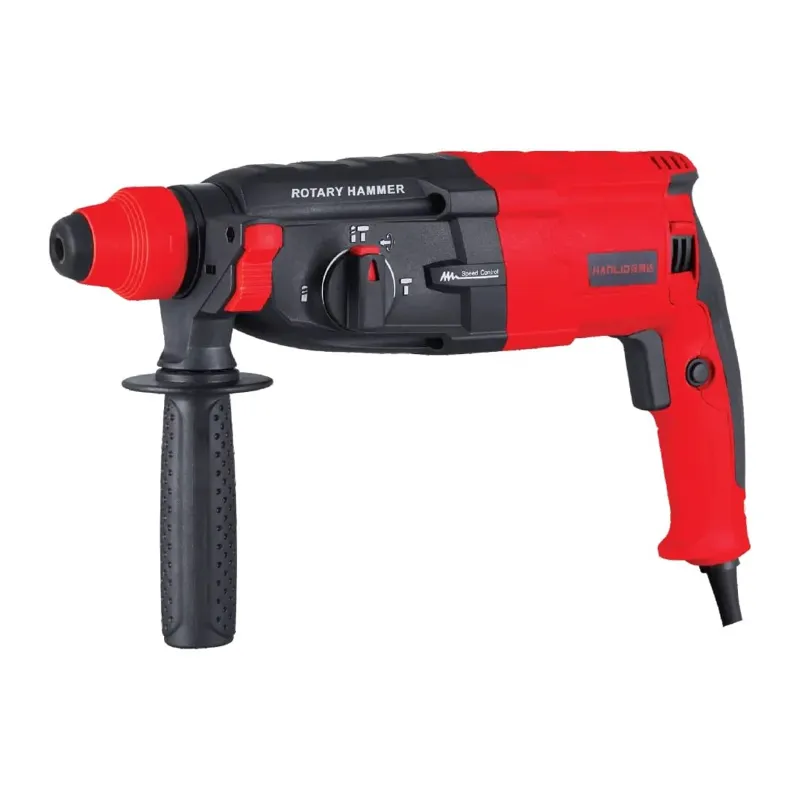 Yuri 26mm 1200 Watt Variable Speed & 3-Mode Function Rotary Hammer With Drill Bits & Chisel, 0-1150 RPM (YR-RH1091)