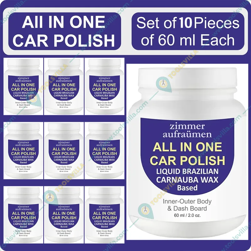 Zimmer Aufraumen 600ml (60ml x 10pcs.) All in One Car Polish Liquid Brazilian Carnauba Wax Based