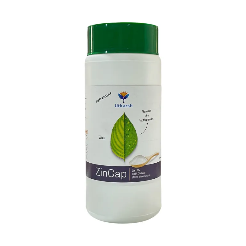 Utkarsh ZinGap (Zinc- Zn 12% EDTA Chelated, 100% Water Soluble Foliar Spray Fertilizers) | Plant Growth Booster | 1 kg(Pack-1 x 1 kg)