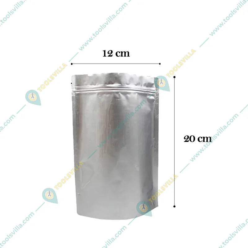 POCHEON® 150gm, Silver Reusable Zip-lock Pouches(Pack-25 pcs)