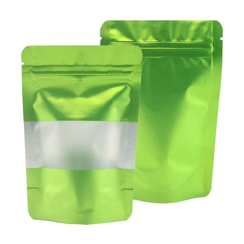 50 pcs Multi-Color 18x26 cm Reusable Zip-lock Polyester Pouches(Color-Green Pouches)