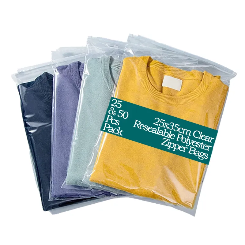 POCHEON® 25x35cm Clear Resealable Polyester Zipper Bags (Pack-25 pcs)
