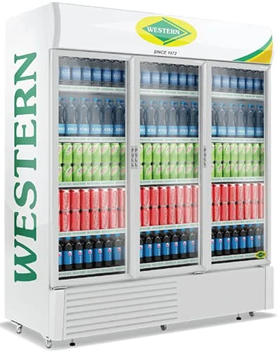 WESTERN 1882L Triple Door Visi Cooler, SRC 1800 for Cold Drinks and Confectionery Purposes
